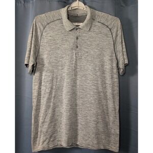 Lululemon Metal Vent Tech Polo 2.0 Mens XL Gray Active Workout Athleisure‎